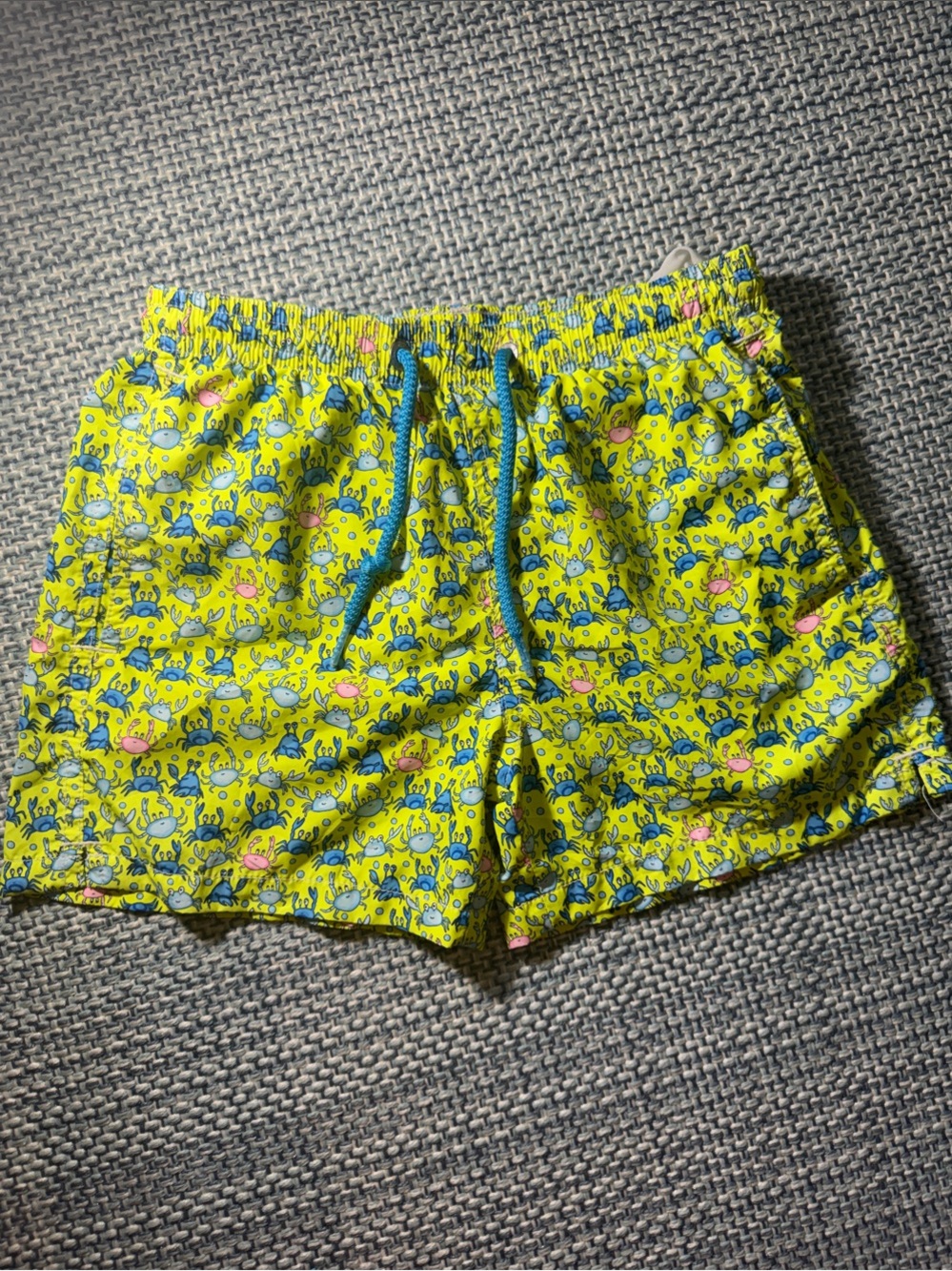 MC2 Saint Barth Yellow Crab-Print Kids Swim Trunks